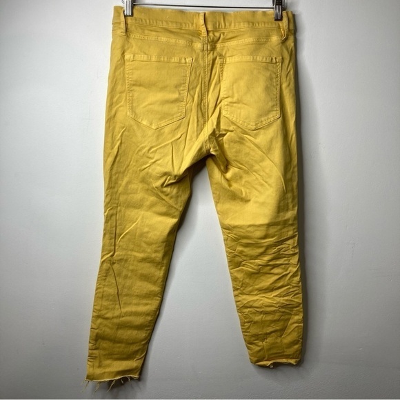 Loft yellow skinny crop jeans raw hem size 28/6 - Picture 4 of 7